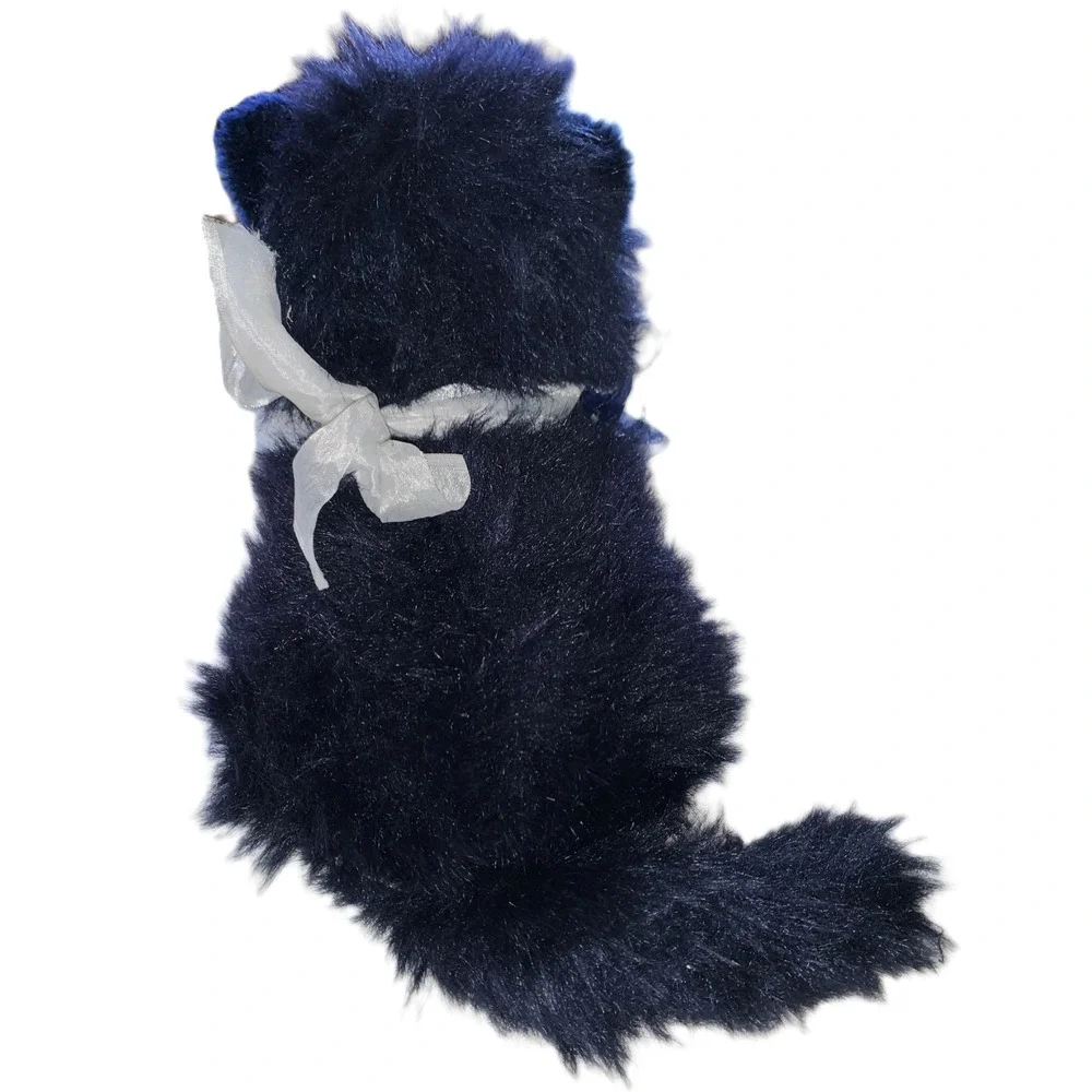 Dakin Midnight Navy Blue Cat Plush Long Hair 12